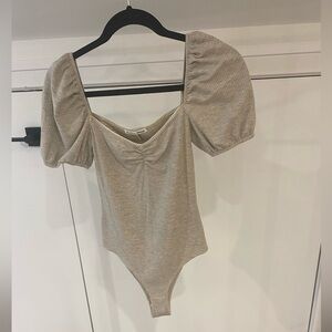Oatmeal/ grey reformation bodysuit